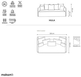 Divano turchese allungabile/con contenitore con rivestimento in velluto 225 cm Hula – Makamii