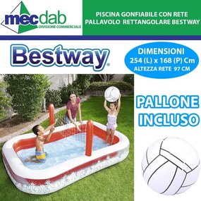 Bestway - Piscina gonfiabile volley pallavolo per bambini cm 254 x 168 x 97 54125