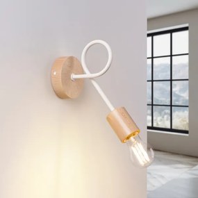 Sollux SL.1473 - Applique EMBER 1xE27/15W/230V bianco/beige/faggio