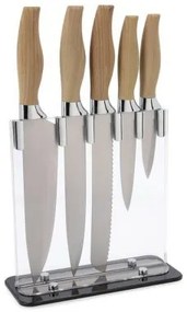 Set di Coltelli da Cucina con Supporto Quid Baobab (5 pcs) Marrone Metallo