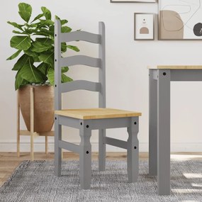 Sedie Da Pranzo 2 Pz Corona Grigie 42x47x107 Cm Legno Massello Di Pino /