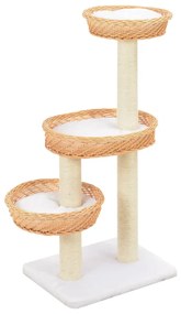 Albero Per Gatti Con Tiragraffi İn Legno Di Salice Naturale /