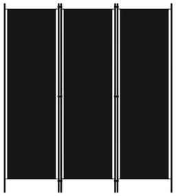 Paravento a 3 pannelli nero 150x180 cm