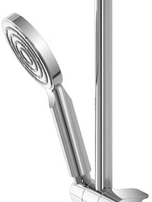 Saliscendi doccia 70 cm regolabile con doccetta tonda in ABS cromato lucido Hidra