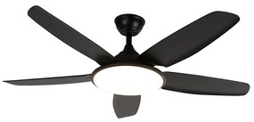 Ventilatore da soffitto nero 130 cm con LED dimmerabile e telecomando - Vifte