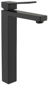 Rubinetto per lavabo getto laminare cristallino Studio nero cromato opaco SENSEA H 35 cm