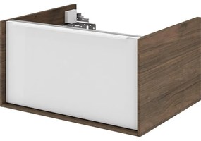 Mobile da bagno sospeso sotto lavabo L 60 x H 32 x P 48 cm noce laccato lucido, 1 cassetto SENSEA Neo
