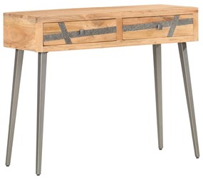 Tavolo consolle 90x30x75 cm in legno massello di acacia