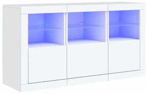 Credenza con luci led bianca 123x37x67 cm