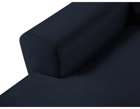 Divano angolare blu scuro allungabile e con contenitore (con penisola a sinistra/con chaise lounge) con rivestimento in velluto Kyoto – Cosmopolitan Design