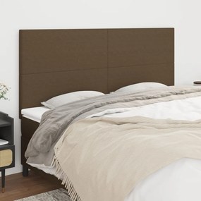 Testiera 4 Pz Marrone Scuro 90x5x78/88 Cm İn Tessuto /