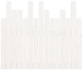 Testiera da parete bianca 95,5x3x80cm in legno massello di pino