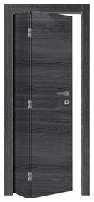 Porta pieghevole a libro asimmetrica Oxford antracite L 90 x H 210 cm spingere a sinistra