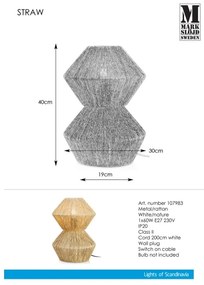 Markslöjd 107983 - Lampada da tavolo STRAW 1xE27/40W/230V