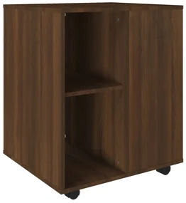 Armadietto con ruote rovere marrone 60x53x72 cm in legno