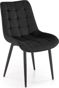 Sedia K580 in velluto nero – struttura in metallo nero