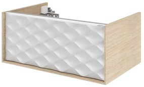 Mobile sottolavabo e lavabo Neo Frame per vasca centrale marrone bianco L 75 x H 32 x P 48 cm 1 cassetto