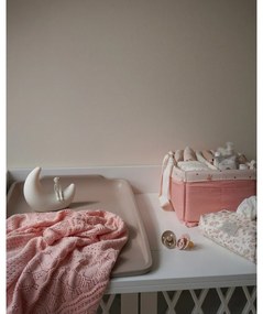 Coperta per bambini rosa polveroso in cotone organico lavorata a maglia 80x100 cm Sorbet – Cam Cam Copenhagen