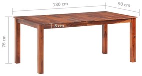 Tavolo da Pranzo 180x90x76 cm in Legno Massello di Sheesham