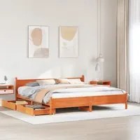 Letto senza Materasso Marrone Cera 180x200 cm in Legno di Pino 3309763