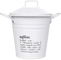 Barattolo porta aglio con scritta in metallo Victionary