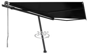 Tenda Sole Retrattile Automatica Con Palo 400x300 Cm Antracite /