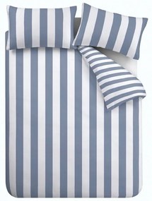Biancheria matrimoniale estesa bianca e blu 230x220 cm Cove Stripe - Catherine Lansfield