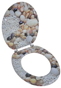 Coperchio Da Toilette İn Mdf Con Modello Ghiaia /