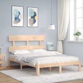 Letto Senza Materasso 140x190 Cm İn Legno Massello Di Pino /