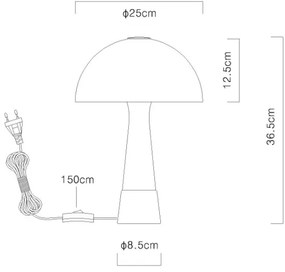 Globo 51570122 - Lampada da tavolo PAULIN 1xE27ILLU/40W/230V bianca