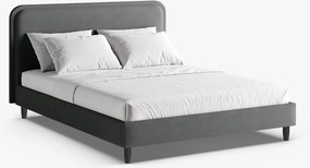 Letto imbottito Aveline in tessuto strutturato Wind - 200x200 cm