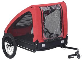 Rimorchio Da Bici Per Animali Domestici Rosso E Nero /