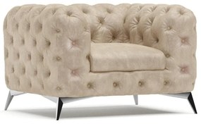 Poltrona beige con rivestimento in velluto Chelsea – Ropez