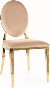 Sedia King in velluto beige/oro Blu28