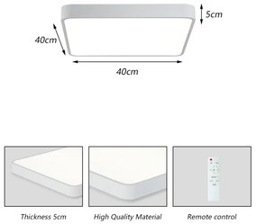 Brilagi - Lampada LED dimmerabile POOL SQUARE LED/36W/230V 3000-6000K 40x40 cm bianco+D