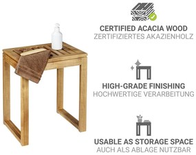 Sgabello di colore naturale in acacia massiccia Fondi – Wenko