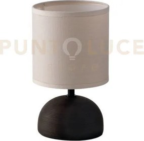 Lumetto furore marrone 1 luce attacco e14 14x24cm in ceramica e par...