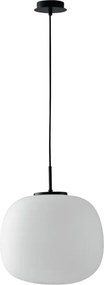 Lampadario Neoclassico Tolomeo nero paralume bianco E27 Ø35cm LUCE AMBIENTE DESIGN