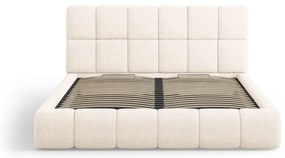 Letto color crema imbottito con spazio contenitivo 200x200 cm Bellis – Micadoni Home