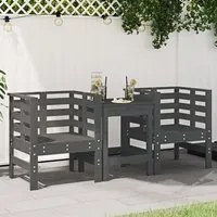 Sedie da Giardino 2pz Grigie 61,5x53x71cm Legno Massello Pino 825130