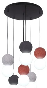 Lampadario Design Biglia multicolore paralume bianco 6x E27 Ø50cm