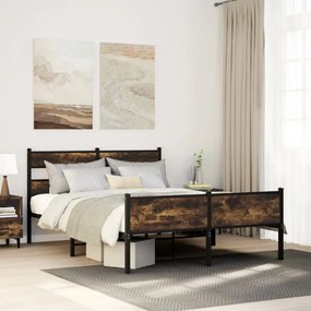 Giroletto Senza Materaso İn Metallo Rovere Fumo 160x200 Cm /
