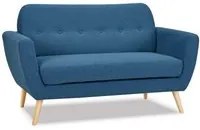 Divano due posti Scandinavo in Tessuto cm 147x79x86 - SILENTE Colore: Blu