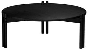 Tavolino rotondo nero in legno di pino ø 80 cm Sticks - Karup Design