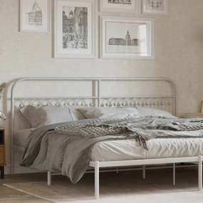 Testiera İn Metallo Bianco 193 Cm /