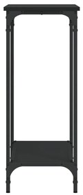Tavolino consolle nero 75x30,5x75 cm in legno multistrato