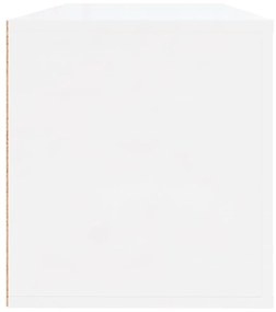 Scarpiera Bianco Lucido 100x35x38 cm in Legno Multistrato