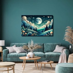 Quadro su tela – Paesaggio forestale sotto le stelle