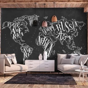 Fotomurale adesivo  Retro Continents (Black)  Larghezza x Altezza Home decor 147x105