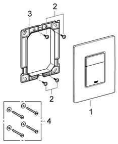 GROHE 38966KF0 - Pulsante di scarico EVEN 156 × 197 mm nero